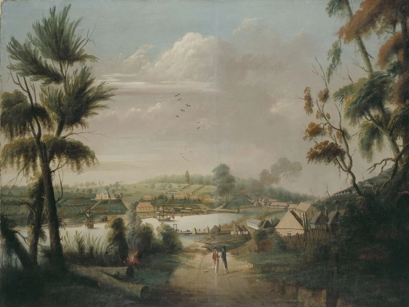 1752-Thomas Watling - Una vista generale diretta a nord di Sydney Cove, 1794